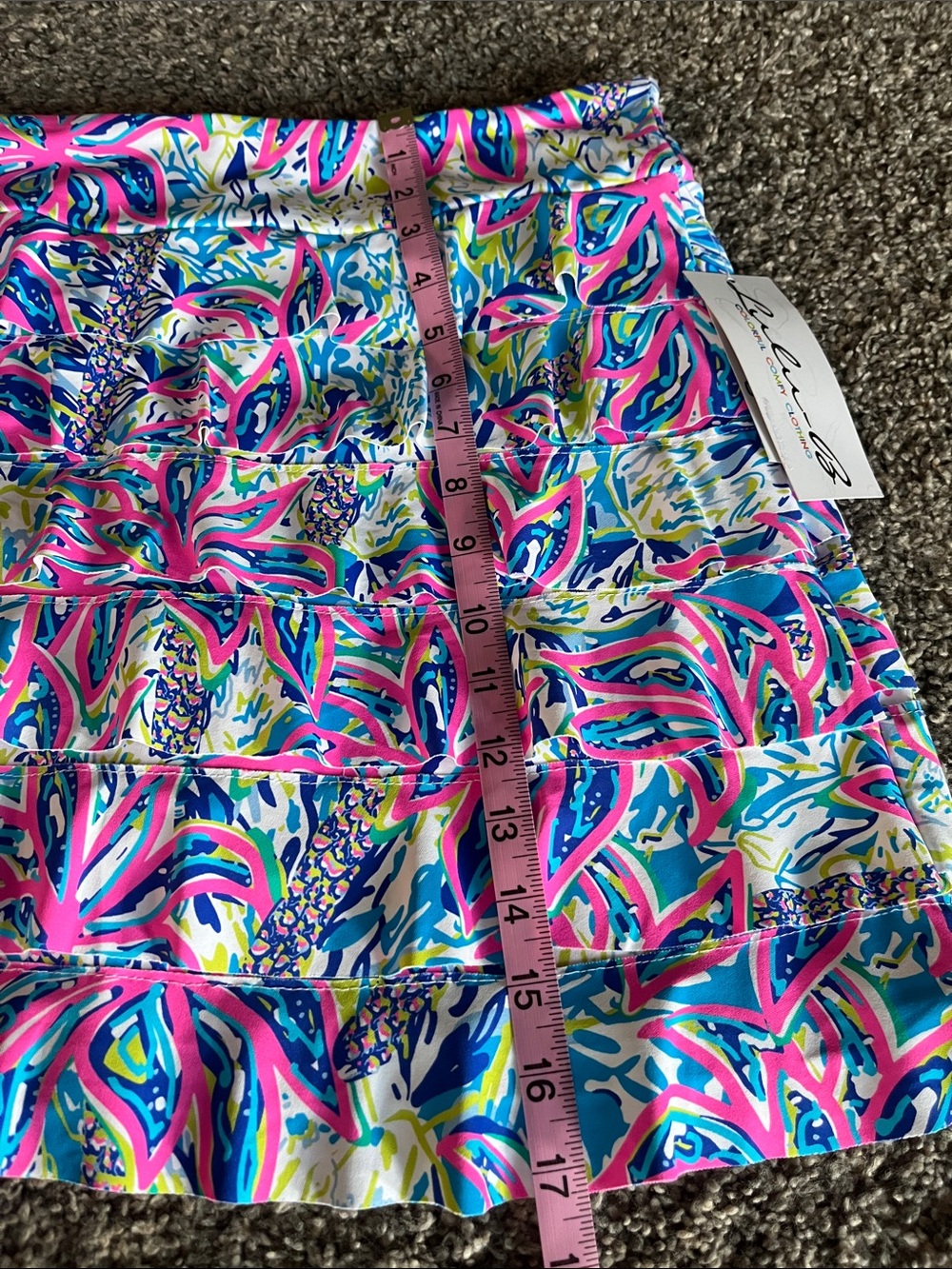 Lulu-B Cha Cha Ruffle Tiered Skort Skirt Medium Colorful Floral UPF50+ NWT - Picture 8 of 8